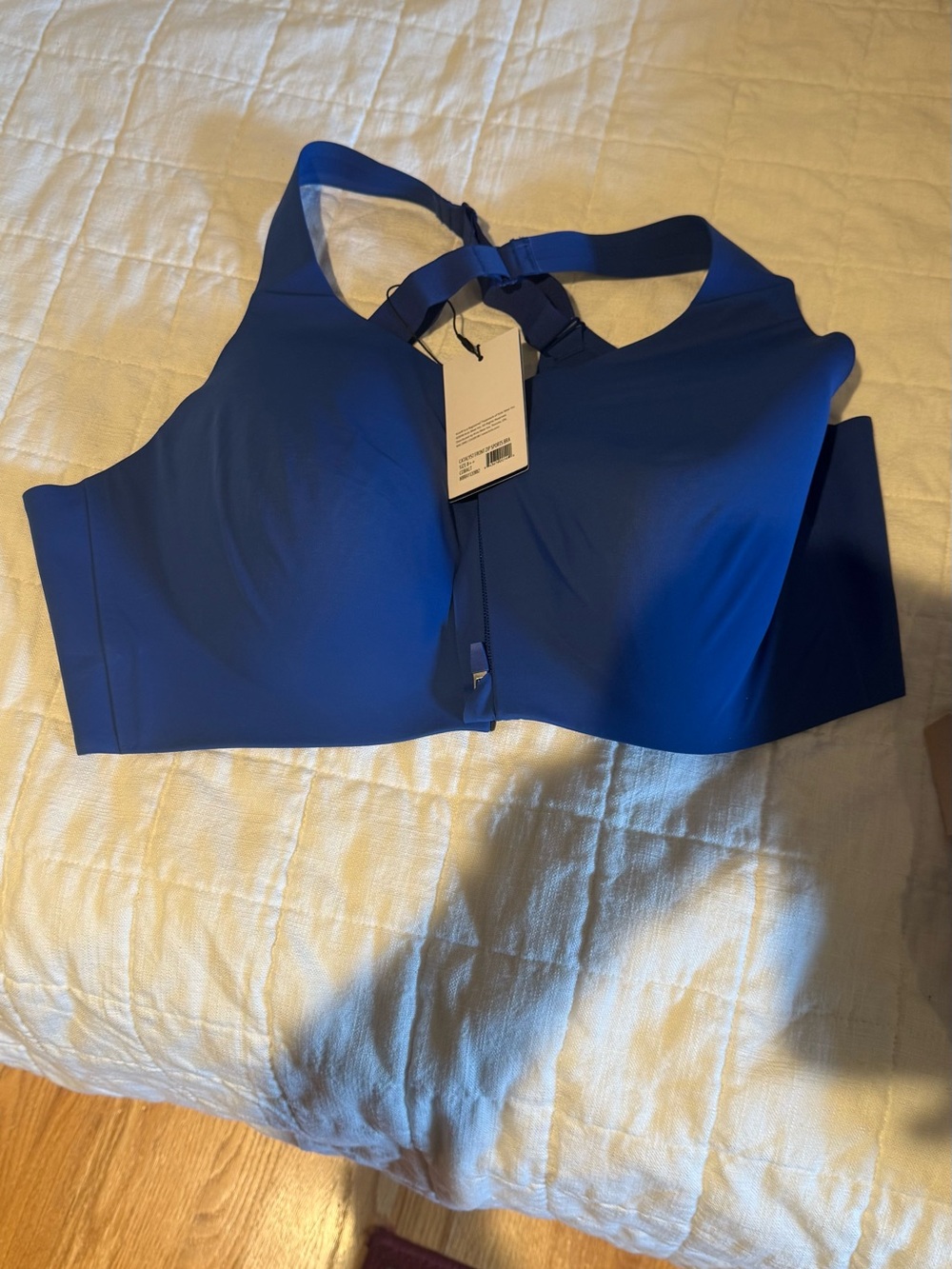 knix Front-Zip Sports Bra in Deep Blue